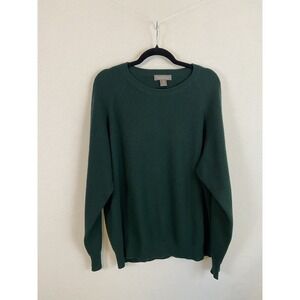 Daniel Cremieux Mens XL 100% Cashmere Sweater SOFT Crew Neck Pullover Green Knit